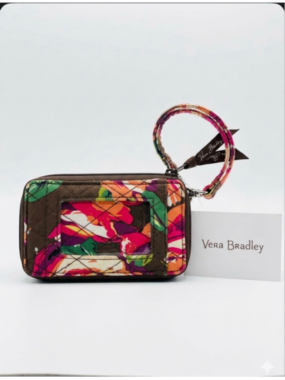Vera Bradley Floral Brown Multicolor Wallet One Size
